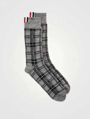 Wool Tartan Jacquard Socks
