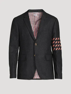Unconstructed Cotton Jacket With Donegal Tweed