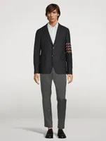 Unconstructed Cotton Jacket With Donegal Tweed
