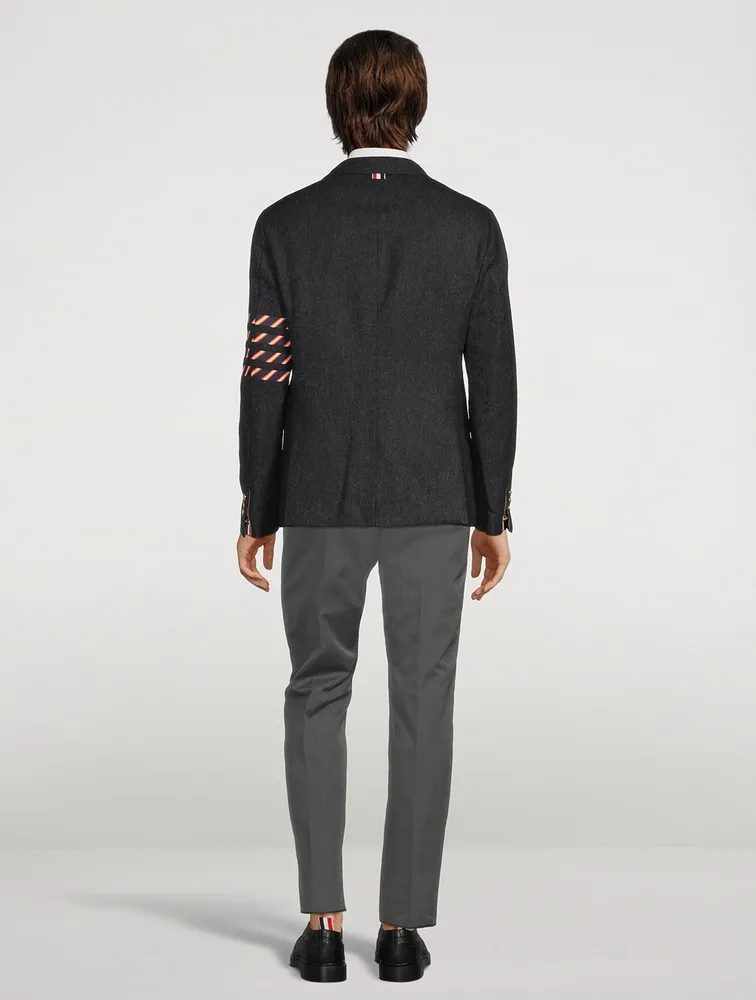 Unconstructed Cotton Jacket With Donegal Tweed