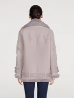 Shearling-Lined Suede Aviator Jacket