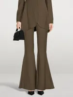 Flared Trousers Pinstripe Print