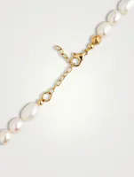 Smiley Face Beaded Pearl Choker Necklace