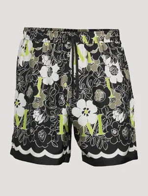Flower Silk Shorts