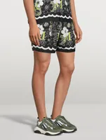 Flower Silk Shorts