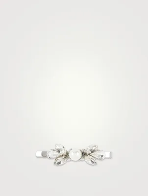 Mini Crystal And Faux Pearl Hair Clip