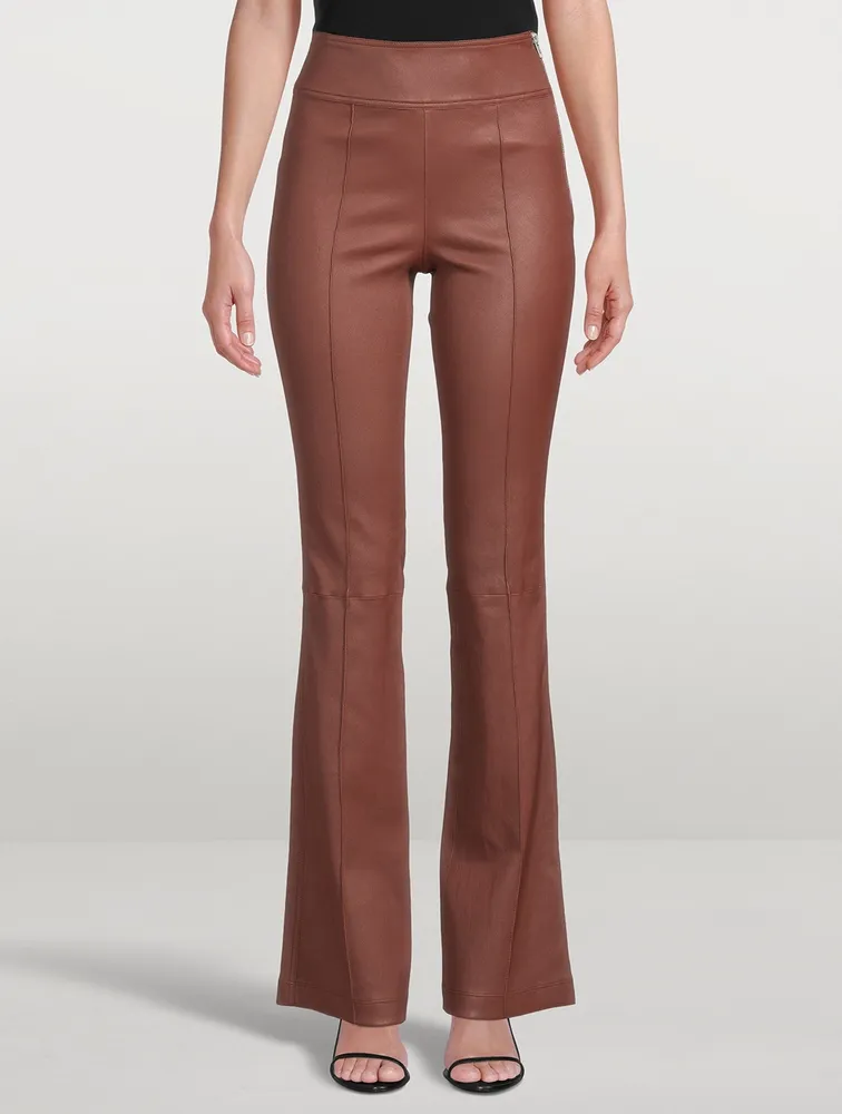 Leather Bootcut Trousers