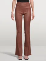 Leather Bootcut Trousers