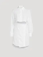 Cut-Out Poplin Shirt Dress