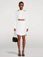 Cut-Out Poplin Shirt Dress