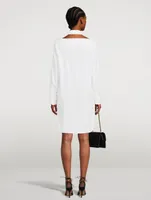 Cut-Out Poplin Shirt Dress