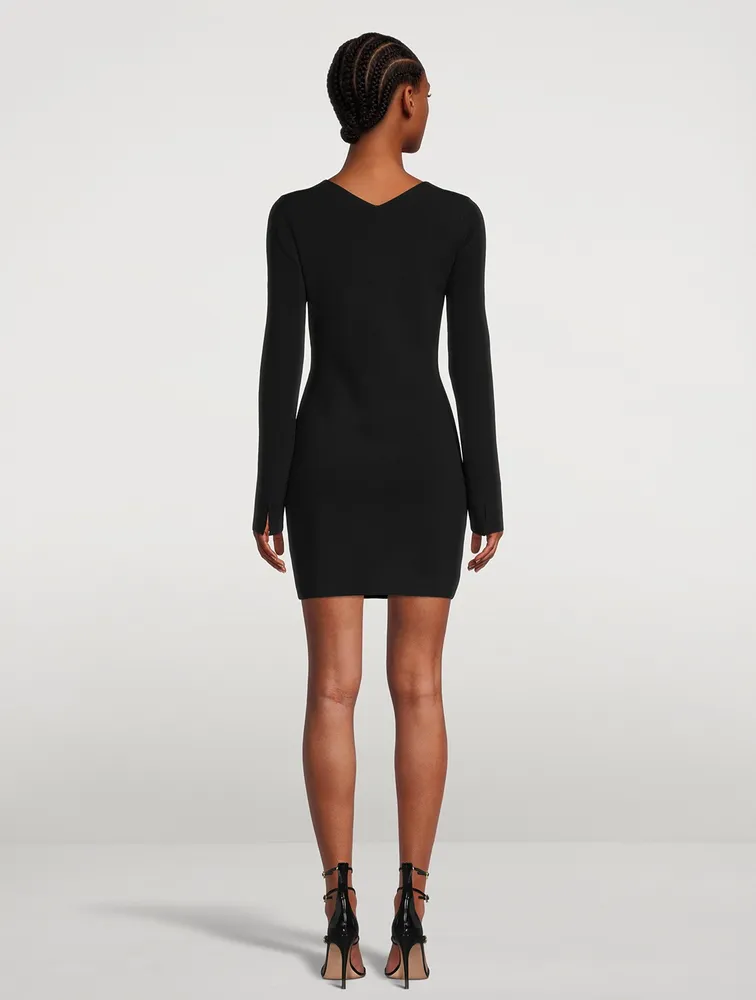 Slit Knit Mini Dress