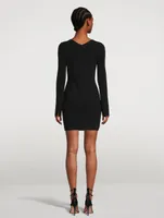 Slit Knit Mini Dress