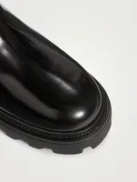 Block-Heel Leather Chelsea Boots