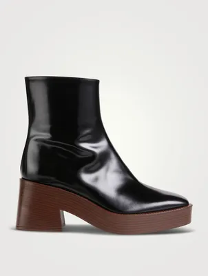 Tronchetto Leather Platform Ankle Boots