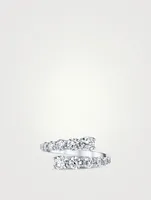 18K White Gold Twist Ring With Diamonds