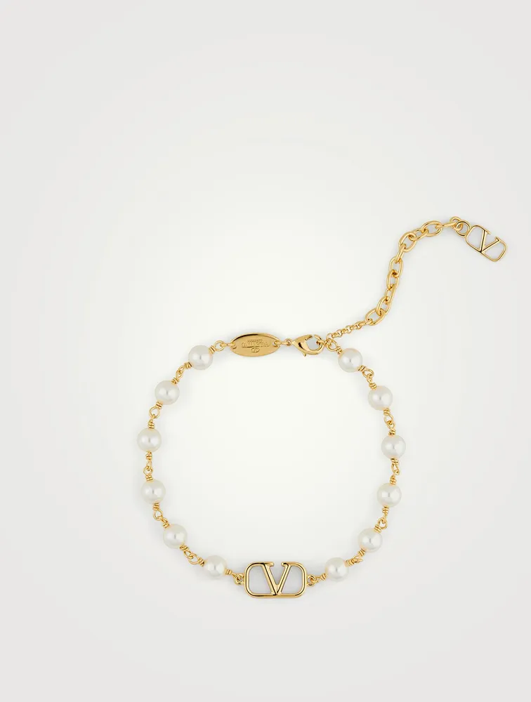 VLOGO Faux Pearl Bracelet