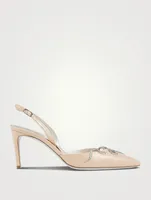 Morgana Crystal Satin Slingback Sandals