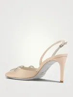 Morgana Crystal Satin Slingback Sandals