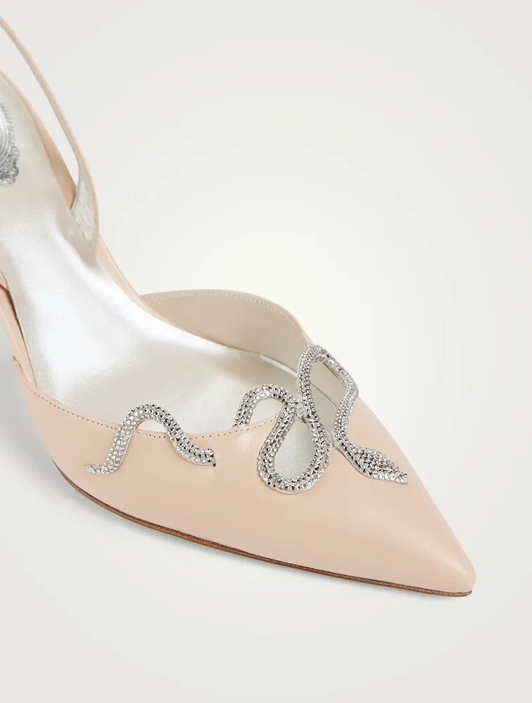 Morgana Crystal Satin Slingback Sandals