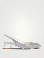 Crystal Satin Slingback Pumps