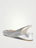 Crystal Satin Slingback Pumps