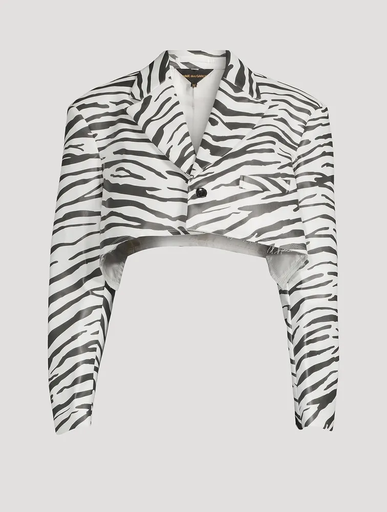 Cropped Blazer Zebra Print