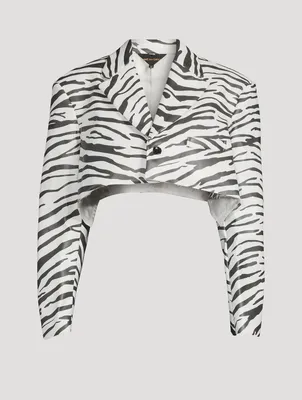 Cropped Blazer Zebra Print