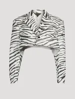 Cropped Blazer Zebra Print