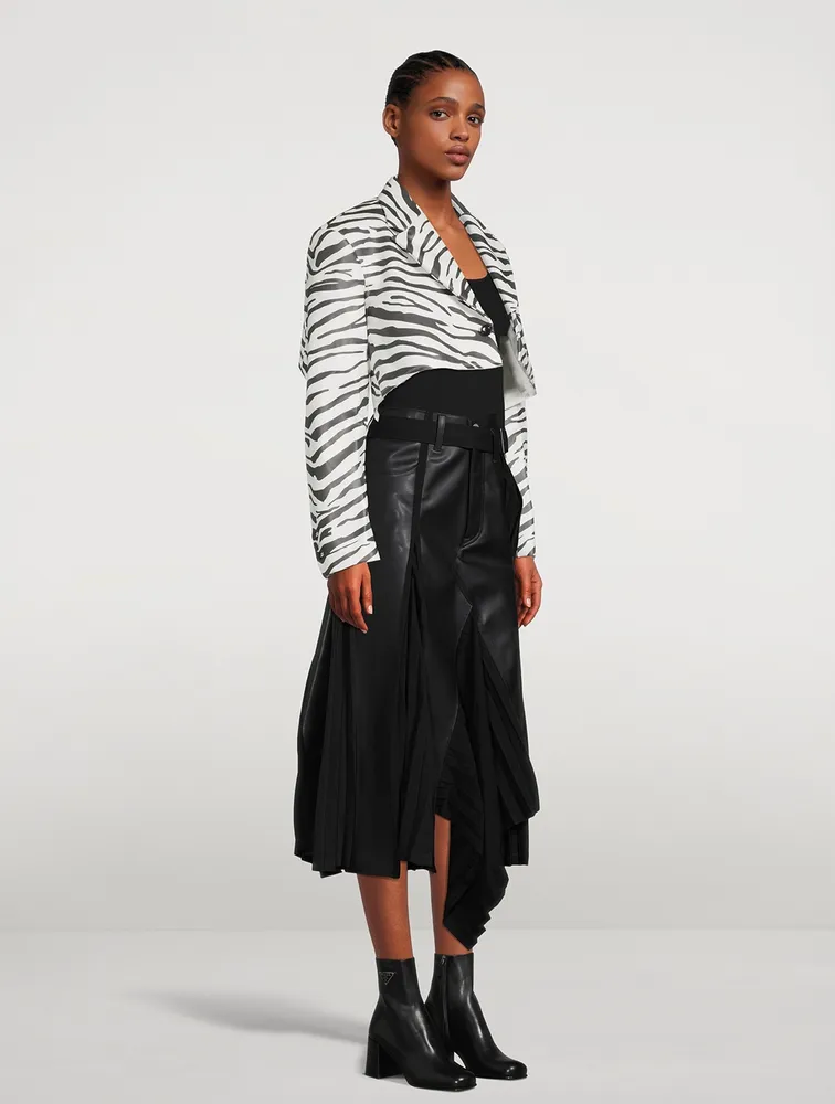 Cropped Blazer Zebra Print