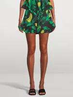 Ruffle Shorts Tropical Print