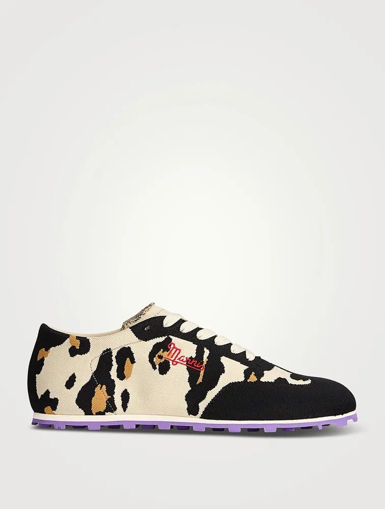 Pebble Leopard Jacquard Knit Sneakers