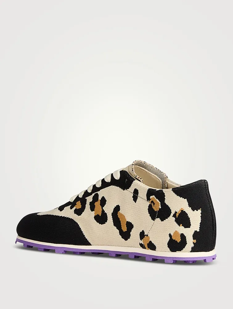 Pebble Leopard Jacquard Knit Sneakers