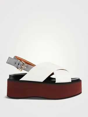 Fussbett Leather Slingback Platform Sandals