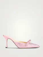 Marie Crystal-Embellished Satin Mules