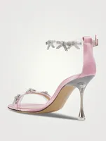 Floating Crystal Bow Satin Sandals