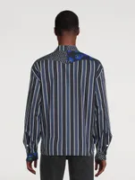Colourblock Shirt With Floral Motif