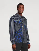 Colourblock Shirt With Floral Motif