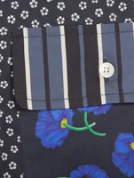 Colourblock Shirt With Floral Motif