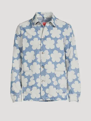 Denim Workwear Jacket Hana Dot Print