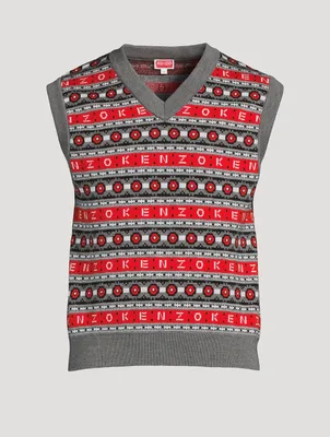 Merino Wool Jacquard Sweater Vest