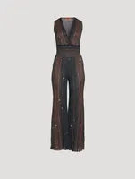 V-Neck Beaded Jumpsuit