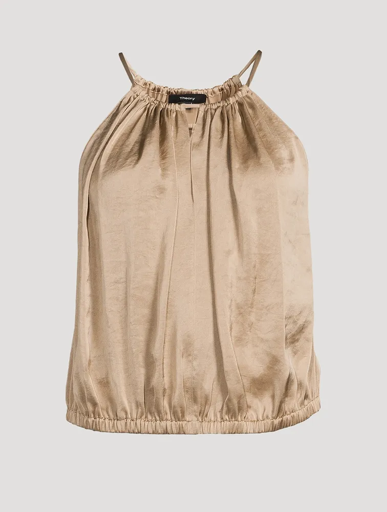 Gathered Crushed Satin Cami