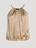 Gathered Crushed Satin Cami