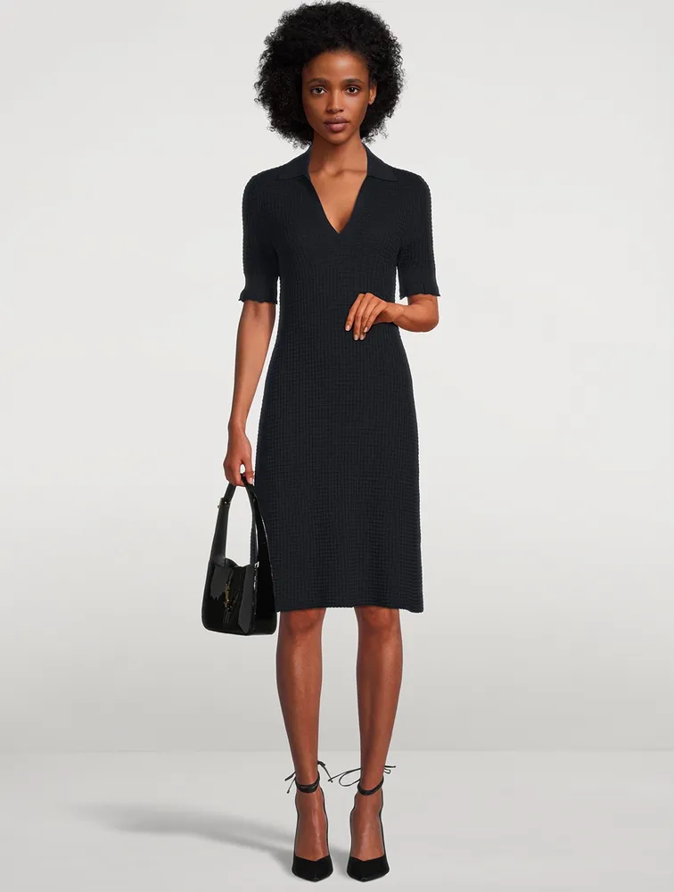 Lace-Trimmed Polo Dress