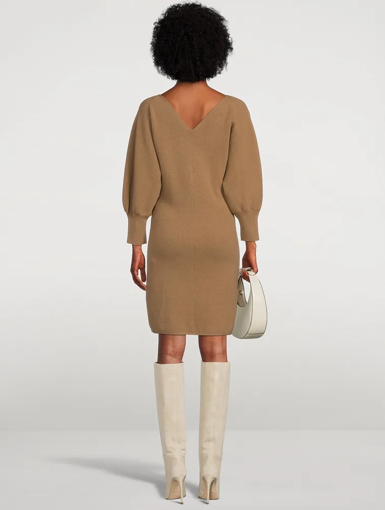 Hazia Puff-Sleeve Knit Dress