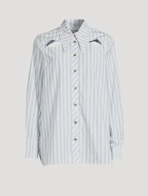 Cut-Out Shirt Stripe Print