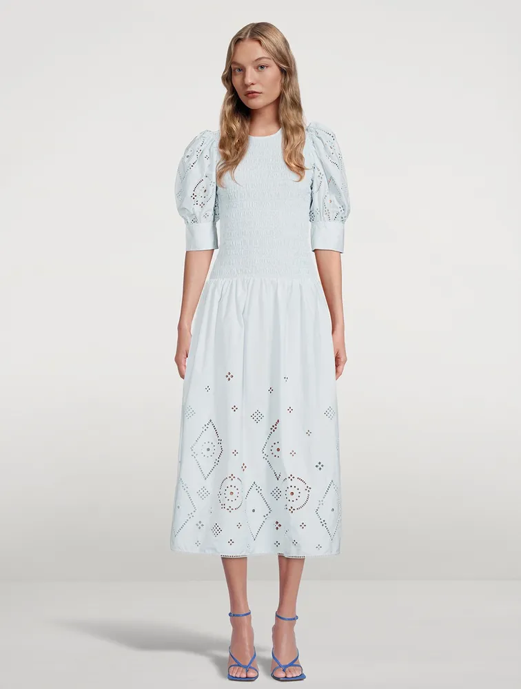 Broderie Anglaise Midi Dress