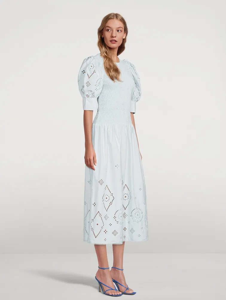 Broderie Anglaise Midi Dress