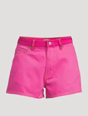 Cutline Colourblock Denim Shorts
